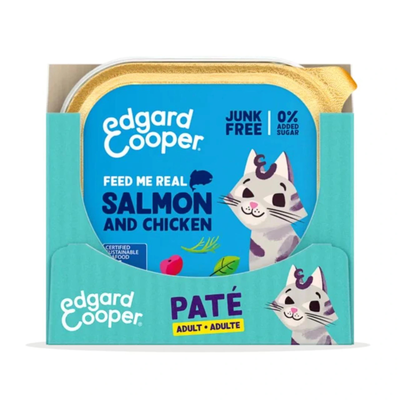 Edgard & Cooper pate til kat laks og kylling 85 g